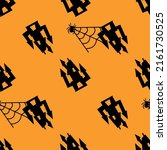 festive scary orange pattern ... | Shutterstock .eps vector #2161730525
