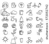 set of hand drawn eco icons.... | Shutterstock .eps vector #572052742