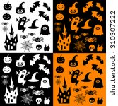 icons for halloween. pumpkins ... | Shutterstock .eps vector #310307222