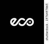 eco letter logo design on black ... | Shutterstock .eps vector #1976497865