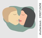 man and woman kissing. modern... | Shutterstock .eps vector #1900713658
