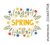 hand drawn spring lettering... | Shutterstock .eps vector #2116637528