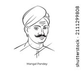 line drawing of Mangal Pandey was an Indian soldier who played a key part in the events immediately preceding the outbreak of the Indian rebellion of 1857