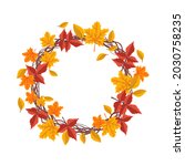 round frame with orange and... | Shutterstock .eps vector #2030758235