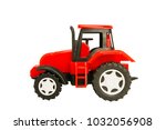 Red Toy Tractor Isolated On...