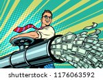 businessman opens pipe  money... | Shutterstock .eps vector #1176063592