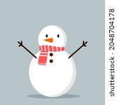 Snowman With A Scarf Isolated...