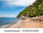 Small photo of Amazing untouched nature of Pantai Base beach on the Indian Ocean in Sentani, Jayapura, New Guinea.
