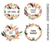 farm market banners or emblems... | Shutterstock .eps vector #2034560852