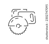 Electric circular saw construction and Tools outline icon vector
