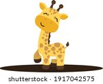 Adorable Baby Giraffe Vector...