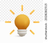 light bulb 3d cartoon style on... | Shutterstock .eps vector #2028282515