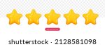3d five star rating. 3d cute... | Shutterstock .eps vector #2128581098