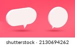 white bubble chat 3d on pink... | Shutterstock .eps vector #2130694262