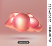 3d rose gold cloud. 3d cartoon... | Shutterstock .eps vector #2130694352