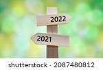 Signpost With 2022 And 2021...