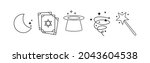 set of magic art symbol outline.... | Shutterstock .eps vector #2043604538