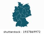 Germany map vector. blue color on white background.