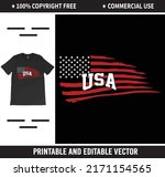 usa flag t shirt vector design  ... | Shutterstock .eps vector #2171154565