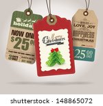 christmas sale tags | Shutterstock .eps vector #148865072