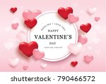 happy valentines day romance... | Shutterstock .eps vector #790466572