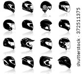 Helmets Icon Set  Illustration