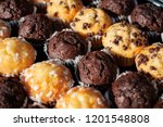 many mini muffins on dessert buffet - muffin closeup
