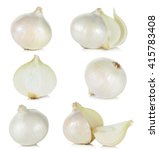 Set White Onion Isolated On The ...