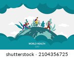 world health day. healthy... | Shutterstock .eps vector #2104356725
