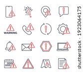 set of warning sign icon.... | Shutterstock .eps vector #1923064175