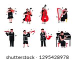 children play music instrument... | Shutterstock .eps vector #1295428978