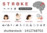 stroke  cerebrovascular disease ... | Shutterstock .eps vector #1412768702