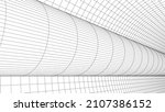 abstract tunnel. 3d wireframe... | Shutterstock .eps vector #2107386152