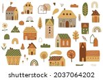 fall city. autumn city. cute... | Shutterstock .eps vector #2037064202