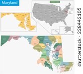 map of maryland state designed... | Shutterstock .eps vector #228442105
