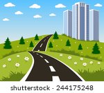 cartoon illustration of a road... | Shutterstock .eps vector #244175248