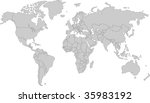 gray map of world with... | Shutterstock .eps vector #35983192