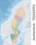 map of sweden | Shutterstock .eps vector #702632992