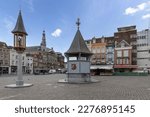 Small photo of 's-Hertogenbosch, Netherlands, February 15, 2022; Puthuis and Maria statue on the central market square in Den Bosch.