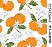 tangerines  seamless background ... | Shutterstock .eps vector #1909796128