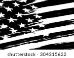 black and white american flag.... | Shutterstock .eps vector #304315622