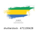 flag of gabon | Shutterstock .eps vector #671130628