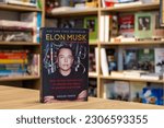 Small photo of Setif, Algeria - May 20, 2023: Close up Ashlee Vance's "Elon Musk: How the Billionaire CEO of SpaceX and Tesla is Shaping our Future" book in the bookshop.