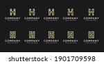 set of monogram initial letter... | Shutterstock .eps vector #1901709598