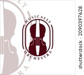 Violin Or Cello Logo Vintage...