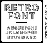 retro alphabet font vector | Shutterstock .eps vector #393054025