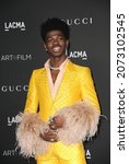 Small photo of Lil Nas X at the 10th Annual LACMA ART+FILM GALA Presented By Gucci held at the LACMA in Los Angeles, USA on November 6, 2021.