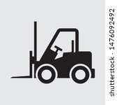Forklift Flat Vector Icon  Sign