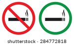 no smoking and smoking area | Shutterstock .eps vector #284772818