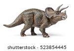 Triceratops dinosaurs toy isolated on white background with clipping path.